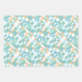 Chic Light Aquamarin Blue Green Circles Art Patter Geschenkpapier Set (Vorderseite 3)