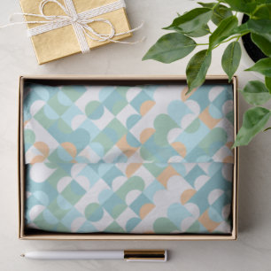 Chic Light Aquamarin Blue Green Circles Art Patter Seidenpapier