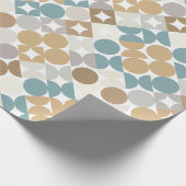 Chic Light Aquamarin Taupe Tan Beige Circles Muste Geschenkpapier (Ecke)
