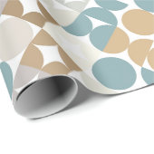 Chic Light Aquamarin Taupe Tan Beige Circles Muste Geschenkpapier (Rolleneckpunkt)