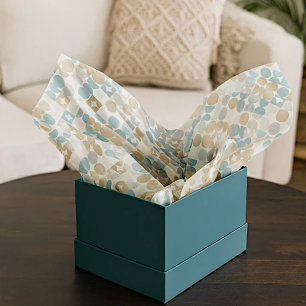 Chic Light Aquamarin Taupe Tan Beige Circles Muste Seidenpapier