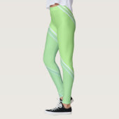Chic Light Aquamarin unter Blassgrün Banded Print Leggings (Links)