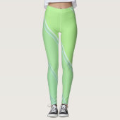 Chic Light Aquamarin unter Blassgrün Banded Print Leggings (Vorderseite)