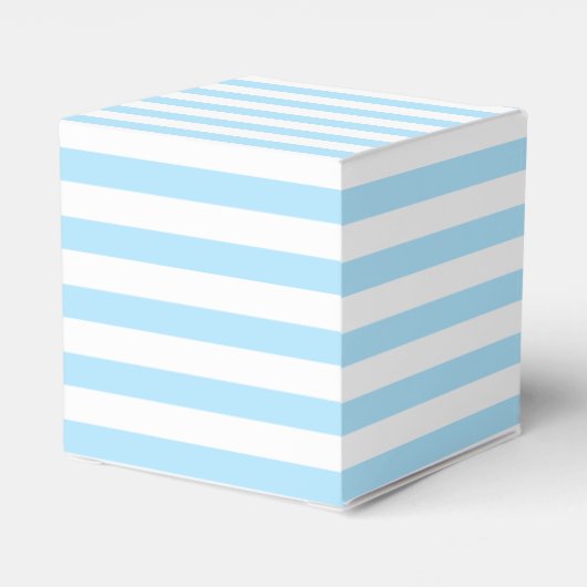 Chic Light Baby Blue und White Striping Geschenkschachtel (Rückseite)