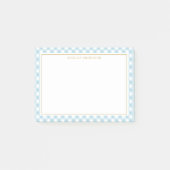 Chic Light Blue and White Gingham Pattern Post-it Klebezettel (Vorderseite)