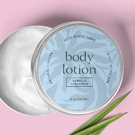 Chic Light Blue Cosmetic Jar Round Product Label Runder Aufkleber