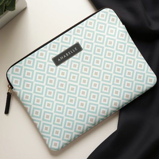 Chic Light Blue Diamonds Pattern Laptopschutzhülle