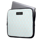 Chic Light Blue Diamonds Pattern Laptopschutzhülle (Vorderseite Links)