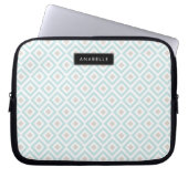 Chic Light Blue Diamonds Pattern Laptopschutzhülle (Vorderseite)