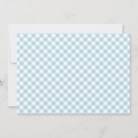 Chic Light Blue Gingham Pattern Mitteilungskarte (Rückseite)