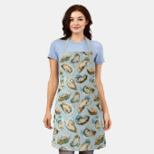 Chic light blue oysters pattern schürze (Getragen)