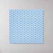 Chic Light Blue Tile Ocean Waves Muster Leinwanddruck (Vorderseite)