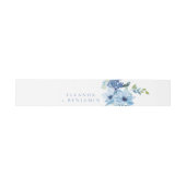 Chic Light Blue Watercolor Blues Hochzeit Einladungsbanderole (Flach)