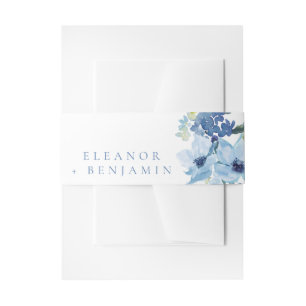 Chic Light Blue Watercolor Blues Hochzeit Einladungsbanderole