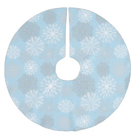 Chic Light Blue Winter Snowflake Polyester Weihnachtsbaumdecke