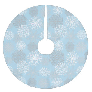 Chic Light Blue Winter Snowflake Polyester Weihnachtsbaumdecke