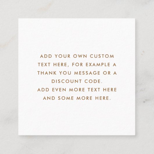 Chic light dusty blue custom logo thank you card quadratische visitenkarte (Rückseite)