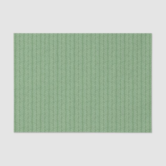 Chic Light Forest Dark Sage Green Striped Zigzag Seidenpapier (Vorderseite)