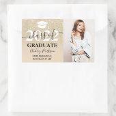 Chic light gold Glitzer ombre Foto Abschluss Rechteckiger Aufkleber (Tasche)