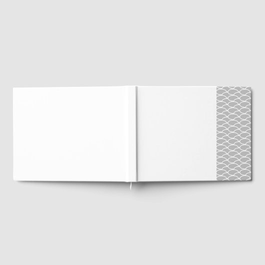 Chic Light Graue rechte, geflochtene Waves auf Wei Gästebuch (Voll)