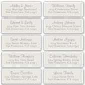 Chic Light Gray Wedding Guest Address Labels (Vorderseite)