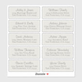 Chic Light Gray Wedding Guest Address Labels (Blatt)