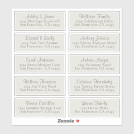 Chic Light Gray Wedding Guest Address Labels