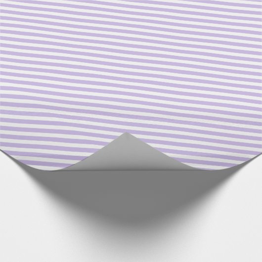 Chic Light Lavender Violet Weiße Streifen Muster Geschenkpapier (Ecke)
