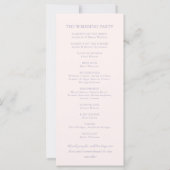 Chic Light Lila Elegante Border Wedding Program (Rückseite)