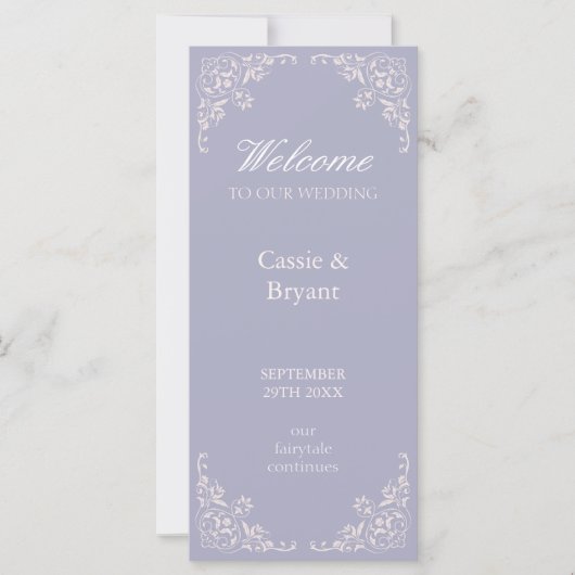 Chic Light Lila Elegante Border Wedding Program (Vorderseite)