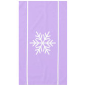 Chic Light Lila Nordic White Snowflake Streifen Tischdecke (Vorderseite)