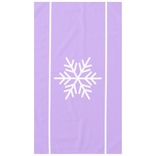 Chic Light Lila Nordic White Snowflake Streifen Tischdecke (Vorderseite)