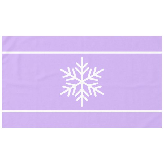 Chic Light Lila Nordic White Snowflake Streifen Tischdecke (Vorderseite (Horizontal))