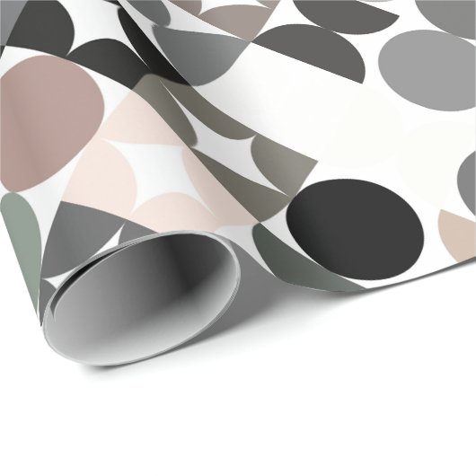 Chic Light Mauve Taupe Beige Gray Circles Muster Geschenkpapier (Rolleneckpunkt)