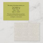 Chic Light Moss Green Wedding Card Begleitkarte (Vorne/Hinten)
