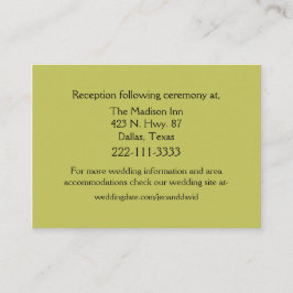 Chic Light Moss Green Wedding Card Begleitkarte