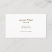 Chic light orange pastel gold frame business card visitenkarte (Rückseite)