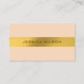 Chic light orange pastel gold frame business card visitenkarte (Vorderseite)