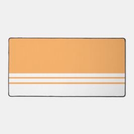 Chic Light Orange White Bottom Edge Racing Stripes Schreibtischunterlage
