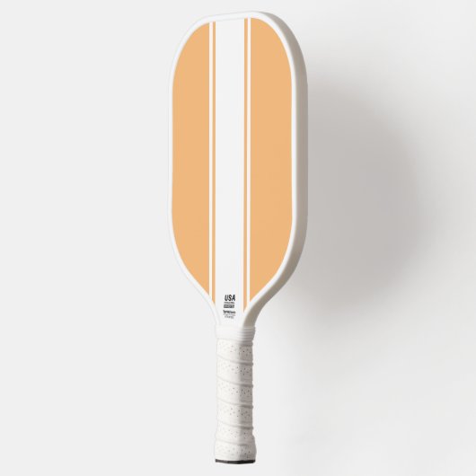 Chic Light Orange White Vertikal Stripes Pickleball Schläger (Links)