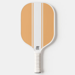 Chic Light Orange White Vertikal Stripes Pickleball Schläger