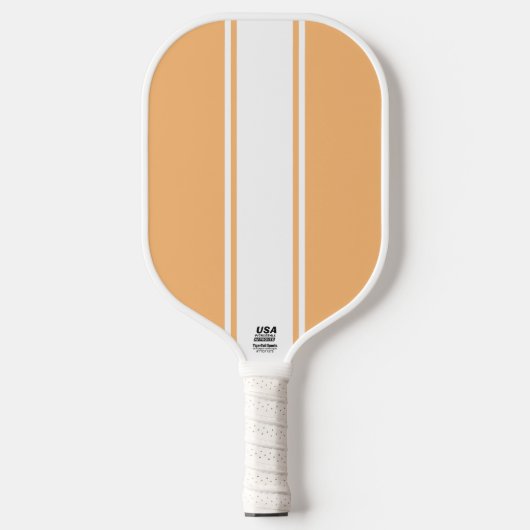 Chic Light Orange White Vertikal Stripes Pickleball Schläger (Vorderseite)