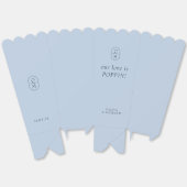 Chic Light Pastel Biue Monogram Popcorn Favor Box Geschenkschachtel (Ungeklappt)
