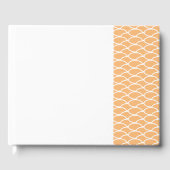 Chic Light Peach Right Offset Tile Waves on White Gästebuch (Vorderseite)