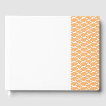 Chic Light Peach Right Offset Tile Waves on White