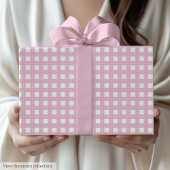 Chic Light Pink Checkered 60th Birthday Gift Wrap Geschenkpapier