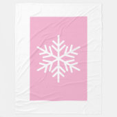 Chic Light Pink Color Block Weiße Schneeflocke Bor Fleecedecke (Vorderseite)