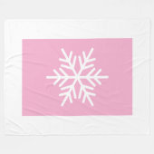 Chic Light Pink Color Block Weiße Schneeflocke Bor Fleecedecke (Vorderseite (Horizontal))