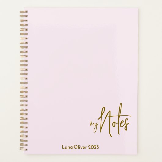 Chic Light Pink Feminine Planner Planer (Vorderseite)