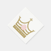 Chic Light Pink Rose und Gold Princess Crown Serviette (Ecke)